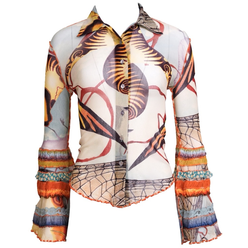 Jean Paul Gaultier Maille Bell Sleeve Top
